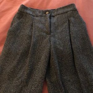 Warm trouser pants. Wide-leg. Charcoal gray